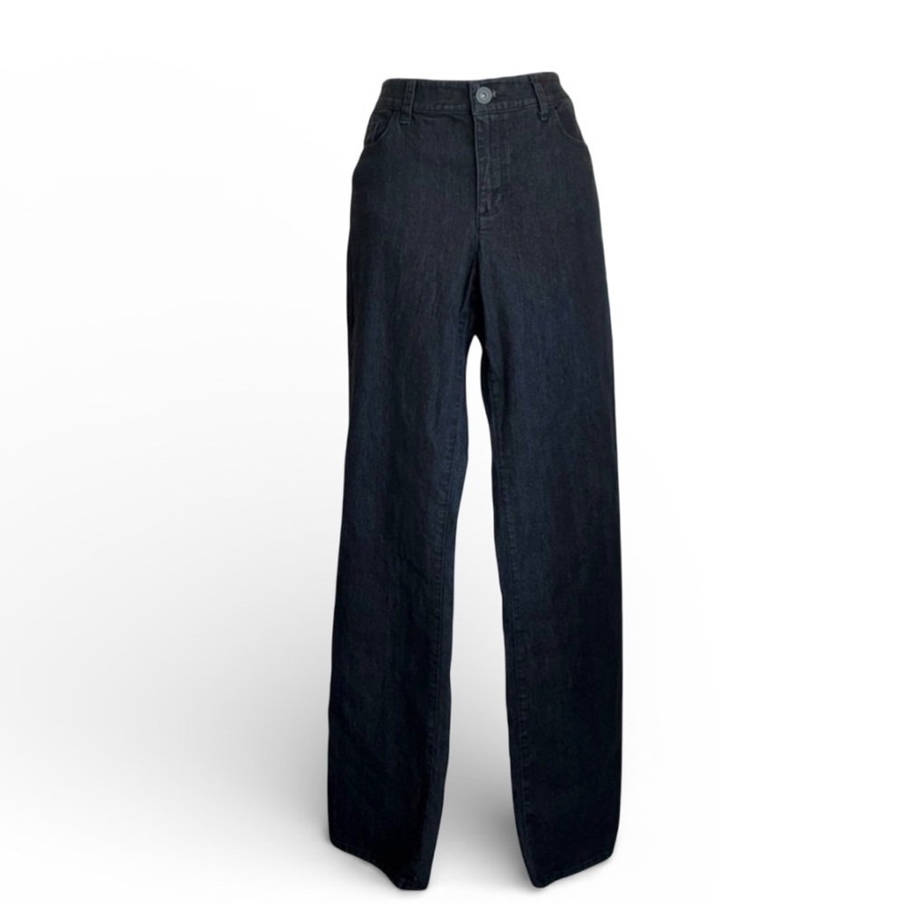 CHRISTOPHER & BANKS Modern Fit black dark grey straight leg denim jeans. 10L